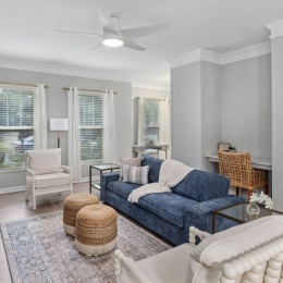 Open space living area with natural lighting