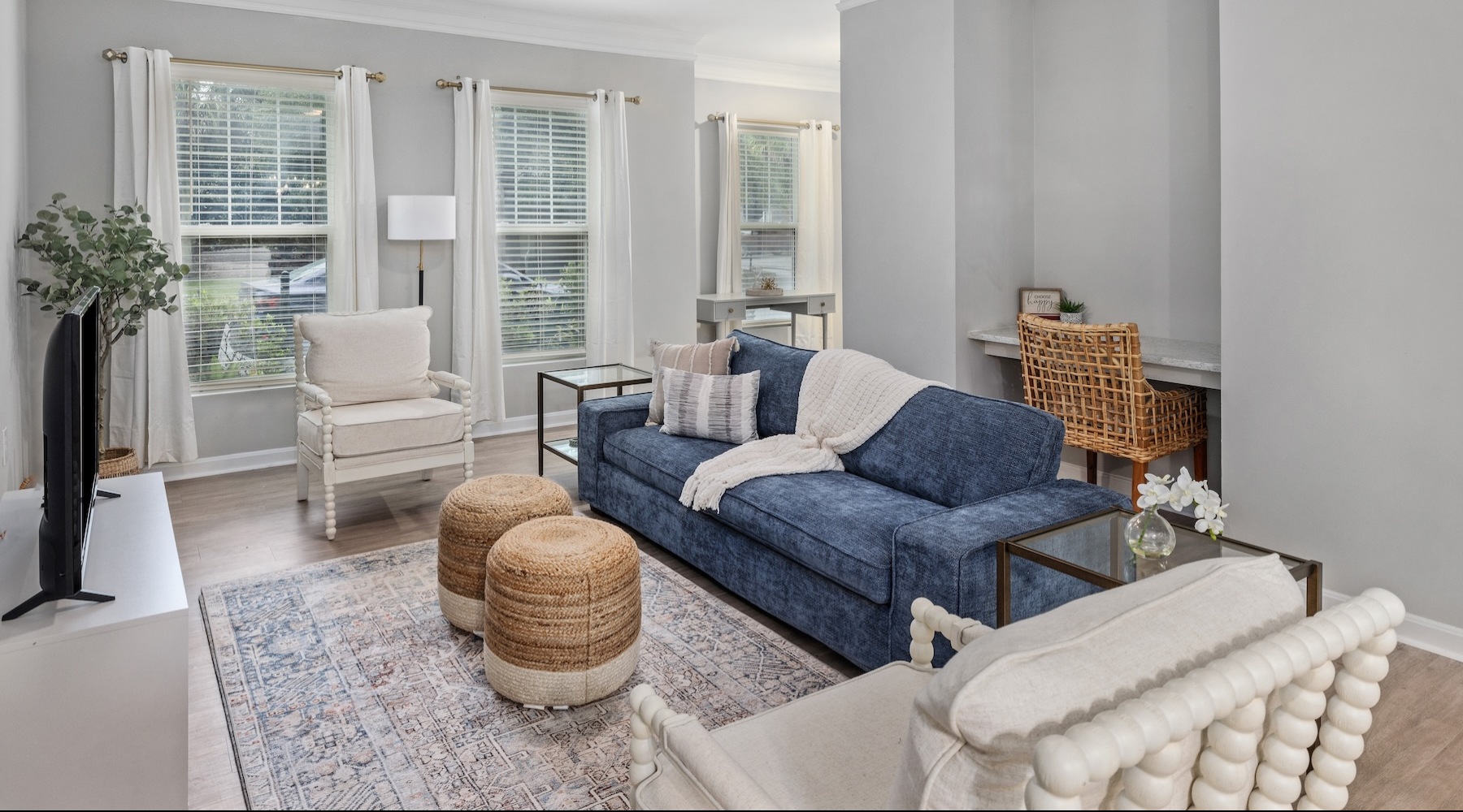 Open space living area with natural lighting
